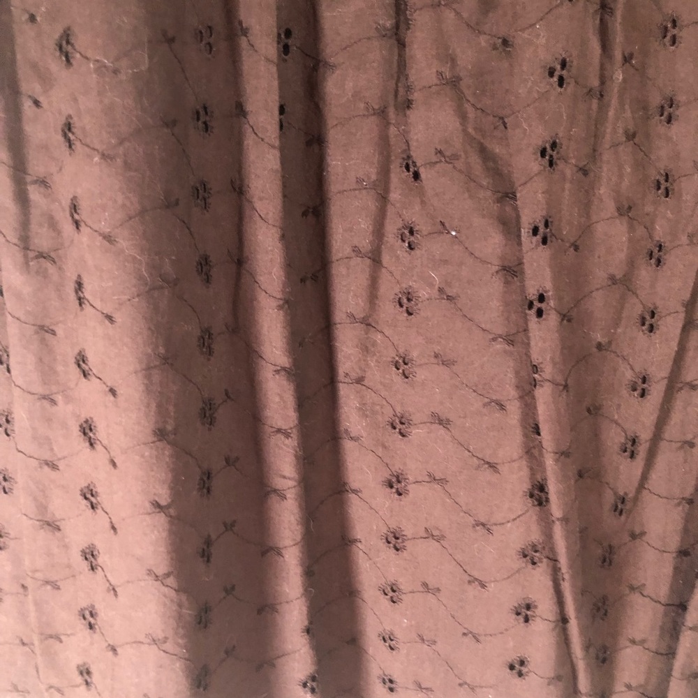 Merona 6 Skirt Brown Eyelet Cotton Lined Boho Cottagecore A Line - Picture 5 of 8